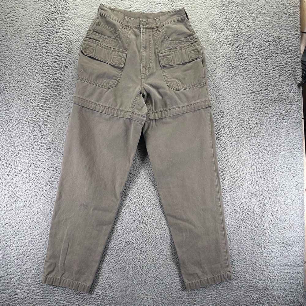 Vintage Rei Pant Womens 10 Beige Cargo Tapered Leg Convertible Utility Workwear